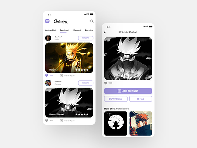 Animepy - Anime Wallpaper App android anime app design designer ios ui uiux wallpaper app
