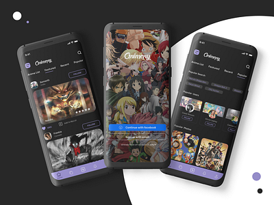 Animepy - Dark mode android android app android app design anime animeart app dark mode dark ui design designer ios iosapp photo ui uiux wallpaper app