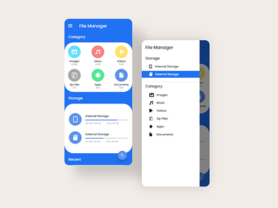 File Manager App UI adobexd android android app design app app ui design figma file manager ui uiux