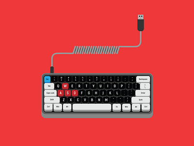 Keeb design illustration logo mechanical keyboard vector vector art