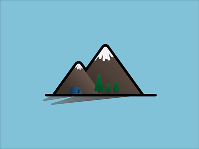 Mountains design flat illustration logo minimal vector vector art