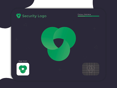 V letter Negative space security Logo