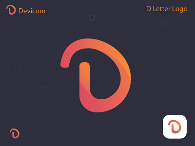 Devicom logo Identity  - Abstract D logo