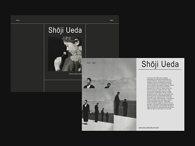inspiration // Shoji Ueda branding bw dark mode desktop figma graphic design photography ui ux web design