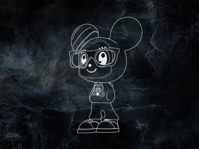 War Mask Mouse figurine gasmask line mickey mouse outline toys