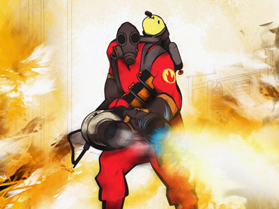 Team Fortress 2 Pyro character game illustration pyro team fortress
