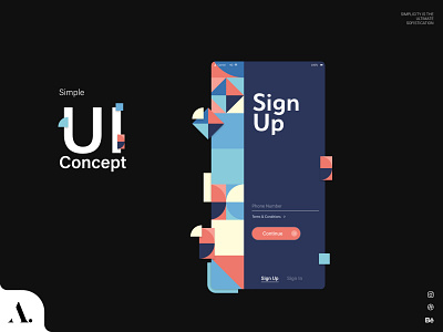 Geometric UI concept animation app appdesign appdesigner colorful design excersice iteration motion graphics playful practice product ui design uidesign uiux ux