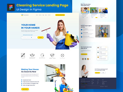 Cleaning Service Landing Page UI Design cleaning service cleaning service landing page cleaning service landing page landing page ui ui design uxuidesigner web ui design