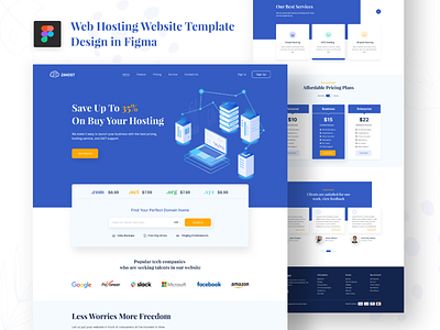 Web Hosting Website Template landing page landing page design ui ux web web design web hosting web hosting landing page web server web ui website template