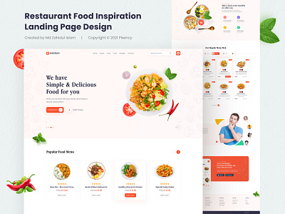 Restaurant Food Inspiration Landing Page food food inspiration website foodlandingpage land landingpagedesign restaurant ui uidesign ux design website