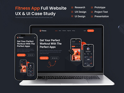 Fitness App Full Website UX & UI Case Study