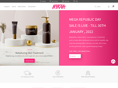 Nykaa - Redesign Web Landing Page