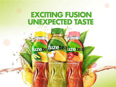 Fuze Tea Advertisement Banner advertisement banner beverage branding design figma freelancer graphic design ui design uiux