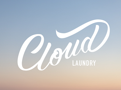 Cloud Laundry Branding Logo branding brush lettering calligraphy design handlettering laundry lettering logo typography vector
