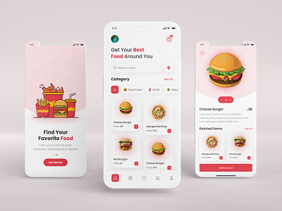 Food Delivery App app design burger app food food and drink food app food delivery mobile app recipe food restaurant app ui design ux design
