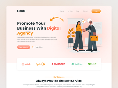 Digital Agency Landing Page agency landing page business agency clean design digital agency digital agency landing page digital business digital business agency landing page marketing ui uidesign uiux ux web website