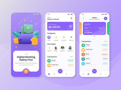 Wallet App Design bank app banking banking app figma financial fintech fintech app ios app mobile app mobile banking online bank app online banking online card ui ux wallet wallet app