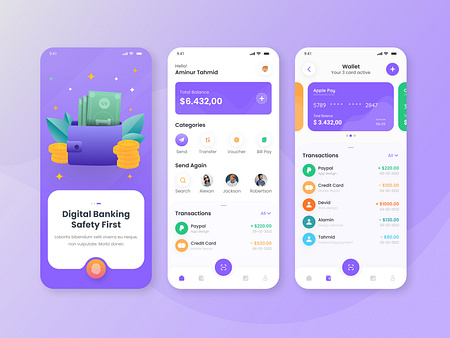 Wallet App Design by Aminur Tahmid on Dribbble