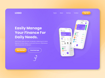 Finance landing page design