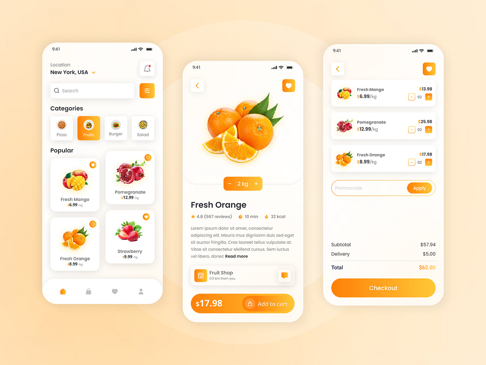 Grocery and Food Delivery App 🍔 by Aminur Tahmid on Dribbble