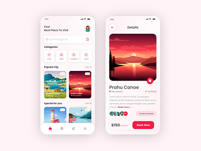 Travel mobile app design ✈