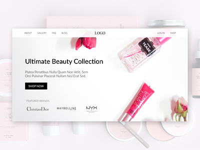Ultimate Beauty Collection beauty contrast cosmetics ecommerce fashion femine landing design landing page landingpage light shop web design webdesign