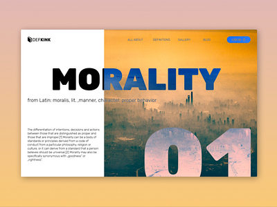 Morality cityscape contrast definition design difference gradient grid grid layout landing page layout logo moody morality typography ui ux web webdesign