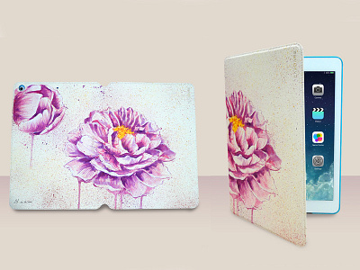 Painted iPad Air Case using acrylic ^_^ acrylic apple case flower ipad painting peonies