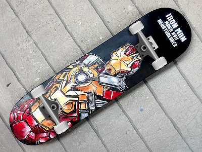 Iron Man Mark XVII Heartbreaker art heartbreaker illustration ironman marvel painting skateboard tonystark