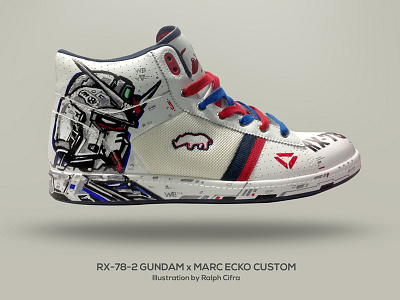 Gundam RX-78-2 x Marc Ecko Custom anime custom design gundam illustration japanese robot rt shoes sneaker
