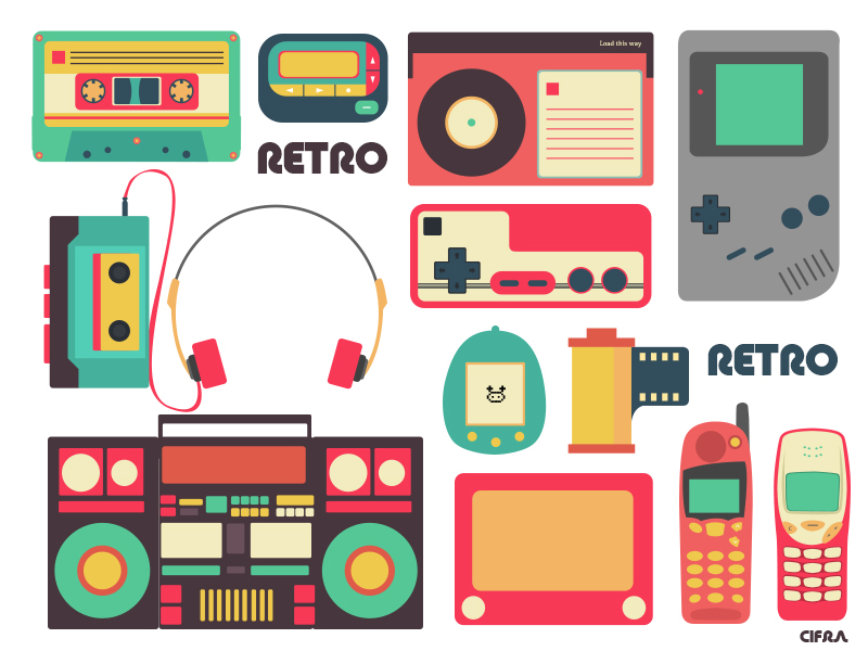 Retro Gadgets Illustration by Ralph Cifra on Dribbble