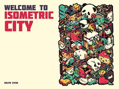 Welcome to Isometric City! bear city color digital doodle ink isometric llustration marker panda