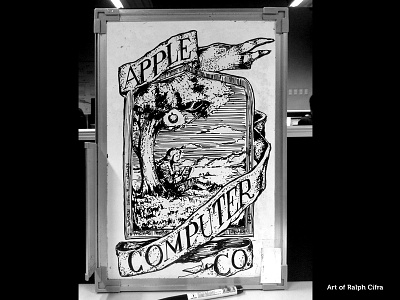 Apple Computer Logo (Whiteboard Illustration) apple art black computer hite illustration iphone jobs logo newton steve