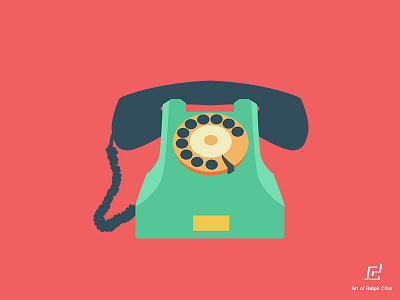 Telephone art flat icon illustration phone telephone vector