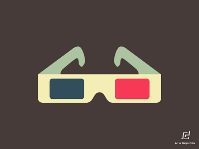 3D Glasses 3d art flat glass icon illustration retro stereoscopy vector vintage