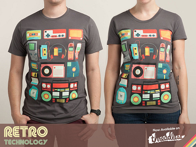 Retro Technology 1.0 now available on Threadless art design flat game icon illustration music retro shirt toy vector vintage