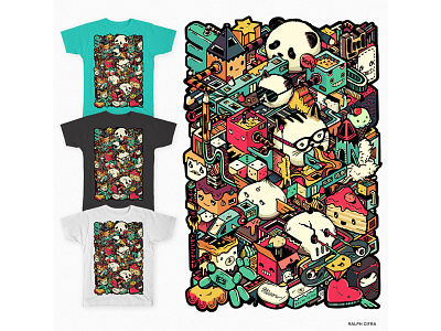 Check out Happy Land on Threadless :) Need +1 vote art character color cute doodle fun illustration lines pop scribble