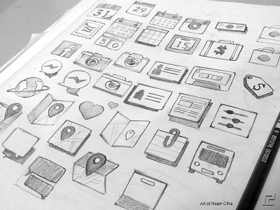 Icon Sketches art doodle draw freehand icon illustration paper pencil sketch study