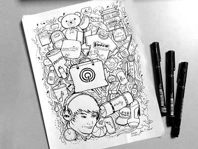 ABS-CBN Store Doodle Illustration abscbn art doodle filipino illustration ink marker network scribble