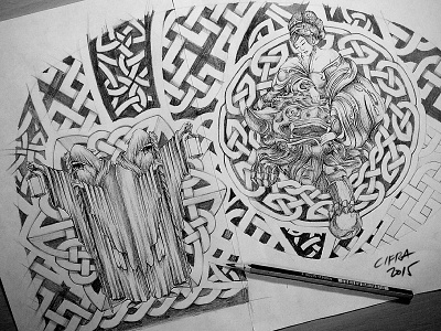WISDOM AND STRENGTH TATTOO DESIGN art celtic design drawing fineart pattern pencil sketch strength tattoo wisdom