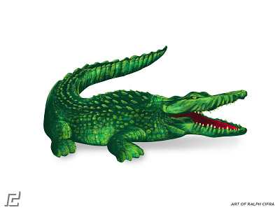 LACOSTE (painted version) animal art crocodile design illustration lacoste paint photoshop wacom