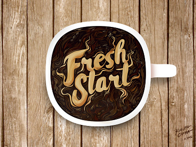 Fresh Start Coffee Typography Digital Design