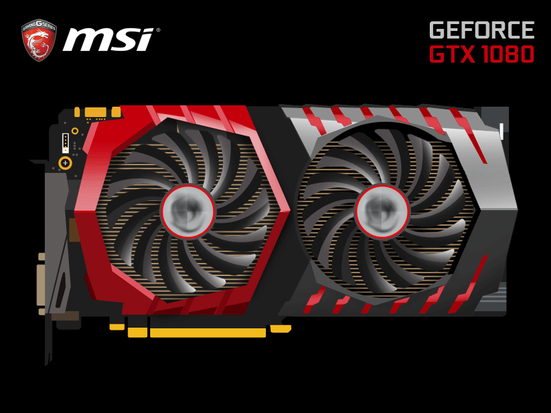 MSI GEFORCE GTX 1080 vector illustration art design digital drawing geforce illustration msi pc photoshop setup vector video card