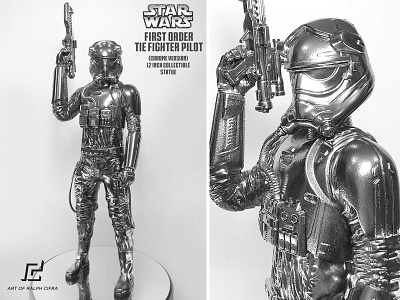 STAR WARS First Order Tie Fighter Pilot Custom (Chrome Version) art chrome custom design pilot pop culture star wars stormtrooper toy toy design