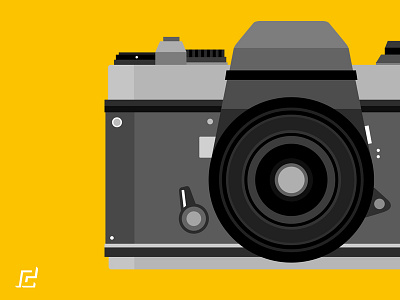 SLR CAMERA VECTOR ILLUSTRATION art black camera design grayscale illustration. slr logo photography vector