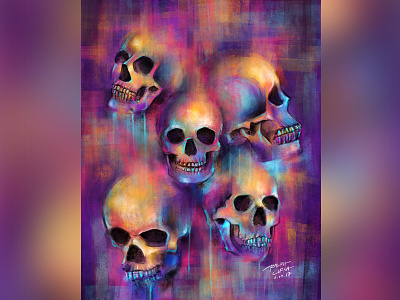 NEON SKULLS (iPad Pro + Apple Pencil) art design illustration neon skulls