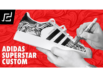 ADIDAS SUPERSTAR CUSTOM DESIGN USING SHARPIE! abstract adidas custom design illustration shoe superstar waves