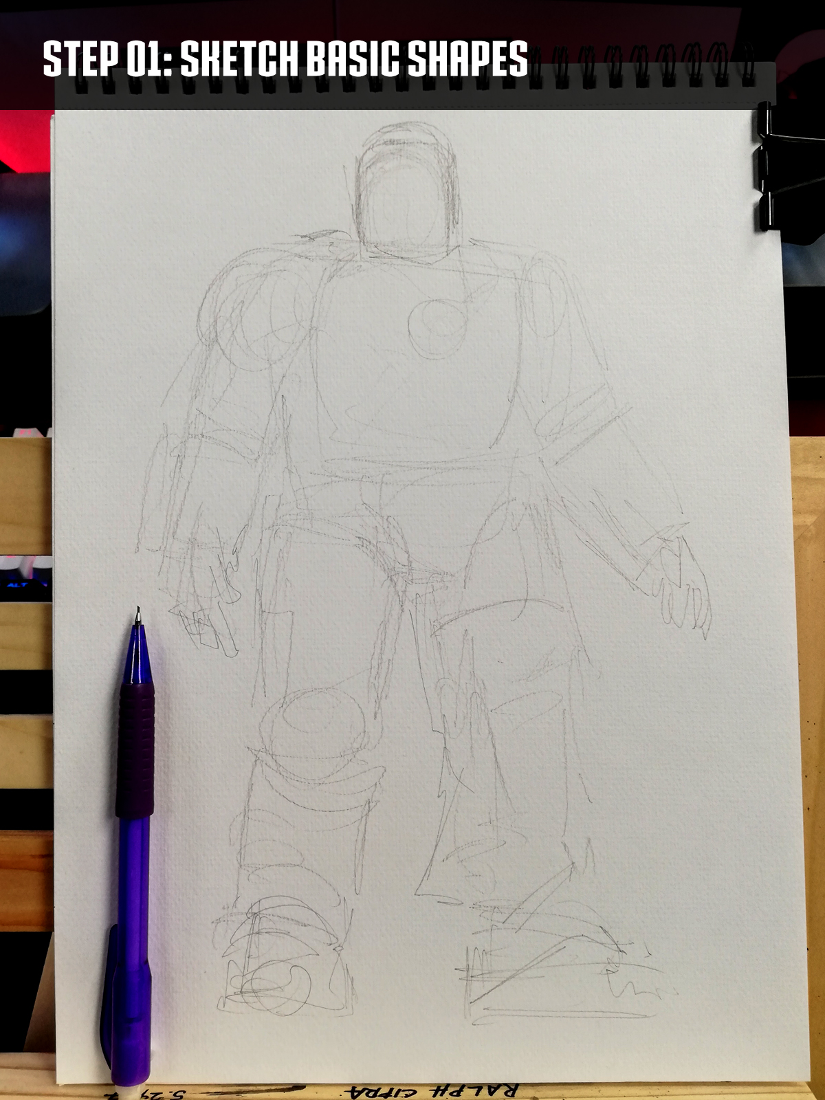 Iron man mark sale 1 suit drawing