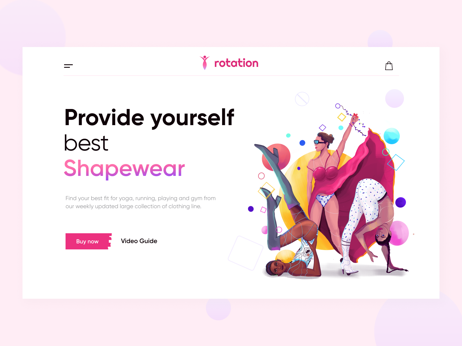 Shapewear Website Header Exploration by Anjum Shorna on Dribbble