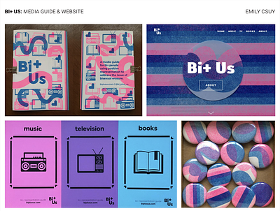 Bi+ Us artwork books branding design illustration music print risograph tv shows web design
